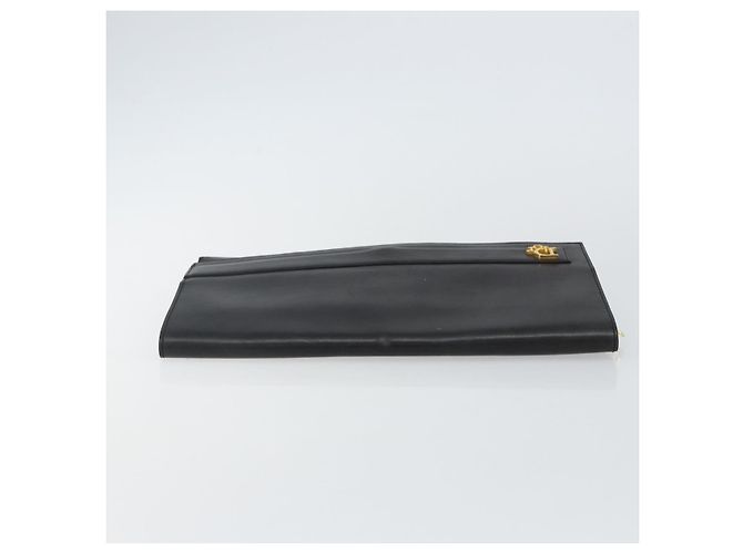 Borsa a mano Christian Dior in pelle nera e oro Auth 143761 Nero D'oro - vista 5