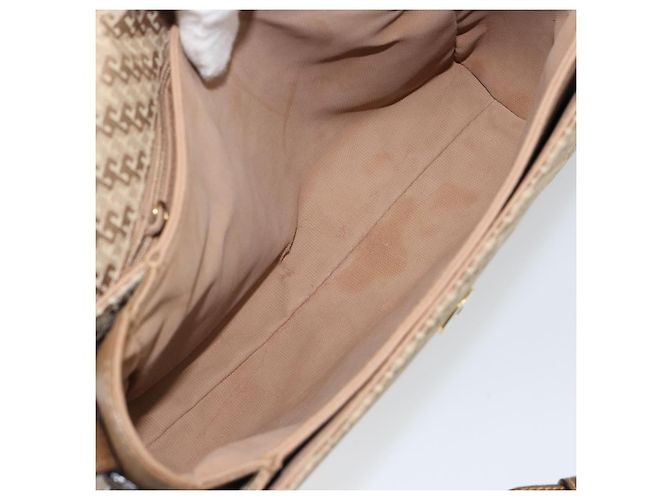 Borsa a Spalla GUCCI Tela Beige Oro 001 113 0712 Auth BA6105 D'oro - vista 10