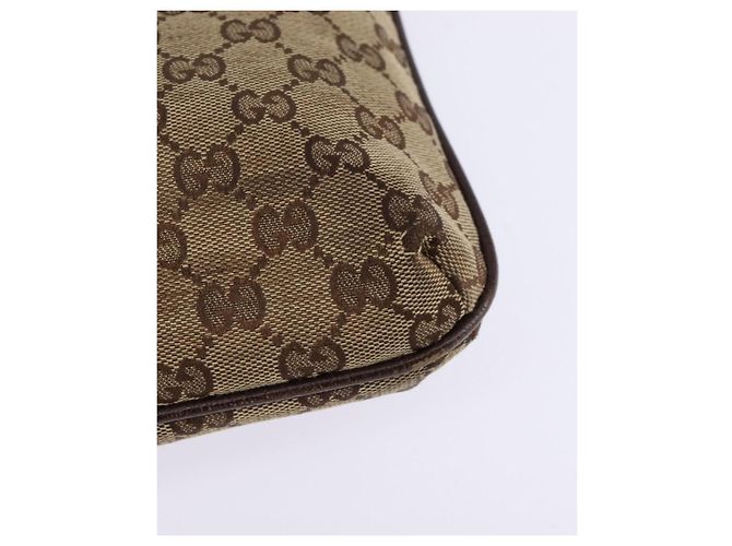 GUCCI GG Canvas Shoulder Bag Beige Silver Auth 143234 Silvery - view 16