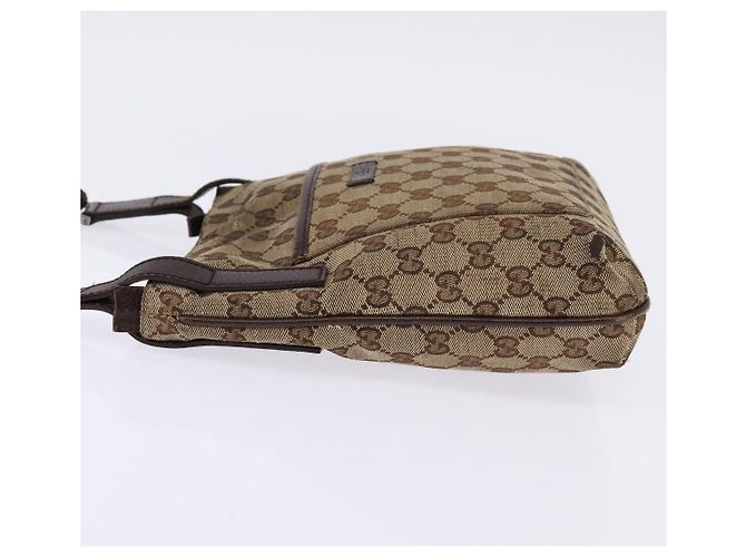 GUCCI GG Canvas Shoulder Bag Beige Silver Auth 143234 Silvery - view 3