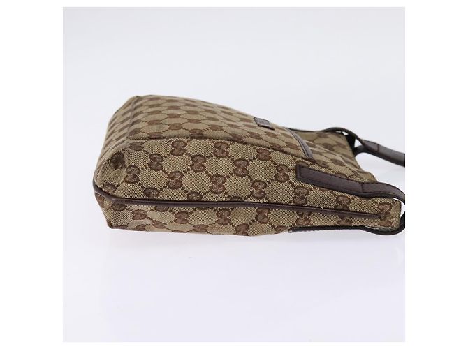 GUCCI GG Canvas Shoulder Bag Beige Silver Auth 143234 Silvery - view 4