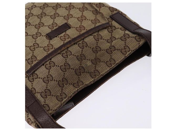 GUCCI GG Canvas Shoulder Bag Beige Silver Auth 143234 Silvery - view 6