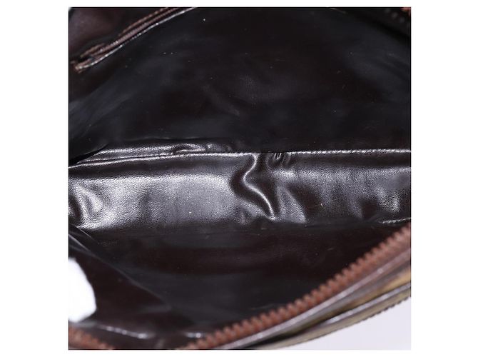 Céline Borsa a Spalla Celine C Sulky in Tela Marrone Oro Auth 143216 D'oro - vista 11