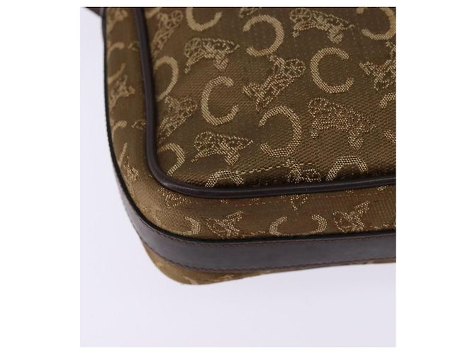 Céline Borsa a Spalla Celine C Sulky in Tela Marrone Oro Auth 143216 D'oro - vista 15