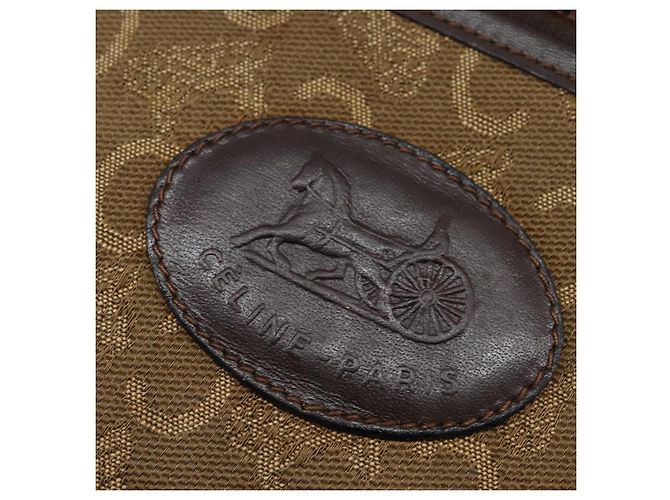 Céline Borsa a Spalla Celine C Sulky in Tela Marrone Oro Auth 143216 D'oro - vista 17