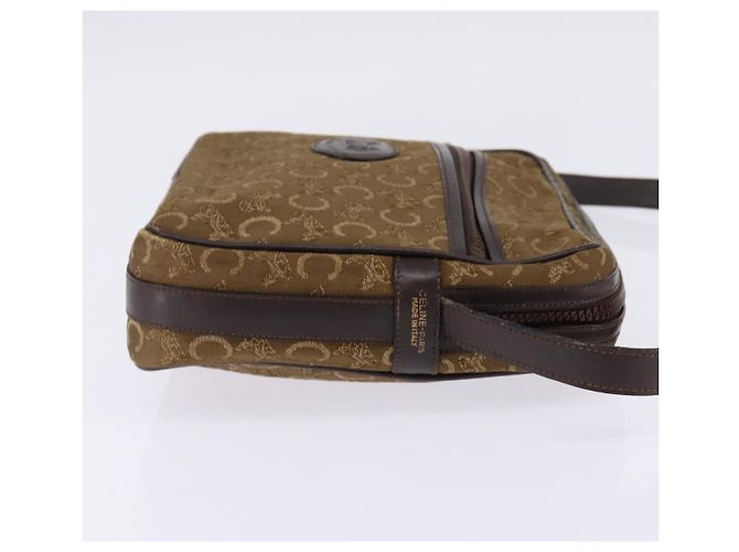 Céline Borsa a Spalla Celine C Sulky in Tela Marrone Oro Auth 143216 D'oro - vista 4