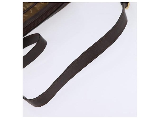 Céline Borsa a Spalla Celine C Sulky in Tela Marrone Oro Auth 143216 D'oro - vista 7