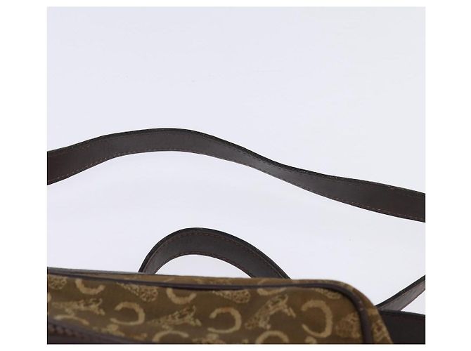 Céline Borsa a Spalla Celine C Sulky in Tela Marrone Oro Auth 143216 D'oro - vista 8