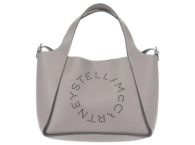 Autre Marque Stella McCartney Handtasche aus Leder 2-Wege Grau Silber Authentisch BA5955 Braun - Ansicht 13