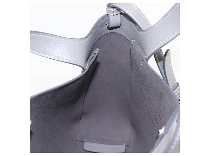 Autre Marque Stella McCartney Handtasche aus Leder 2-Wege Grau Silber Authentisch BA5955 Braun - Ansicht 20
