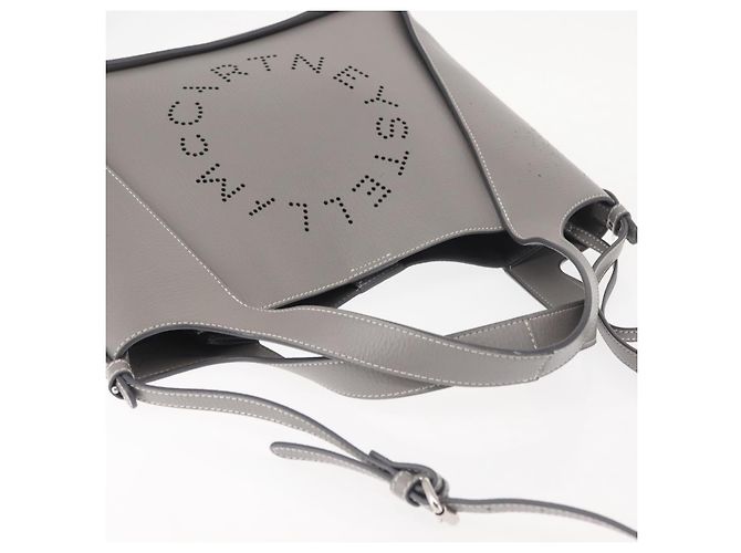 Autre Marque Stella McCartney Handtasche aus Leder 2-Wege Grau Silber Authentisch BA5955 Braun - Ansicht 7
