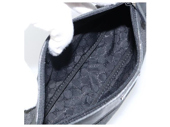 Zubehörtasche Web Sherry Line GUCCI aus schwarzem Canvas mit Silber und Rot 92820 Auth hk3082 - Ansicht 11