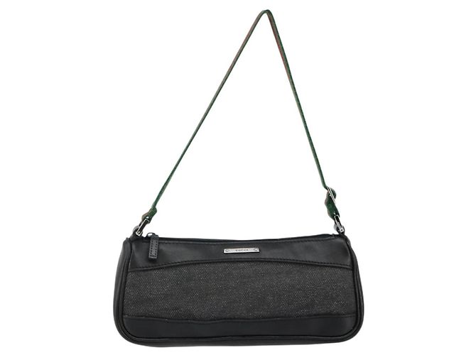 Zubehörtasche Web Sherry Line GUCCI aus schwarzem Canvas mit Silber und Rot 92820 Auth hk3082 - Ansicht 13