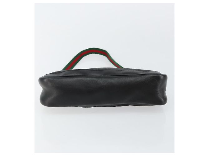 Zubehörtasche Web Sherry Line GUCCI aus schwarzem Canvas mit Silber und Rot 92820 Auth hk3082 - Ansicht 5