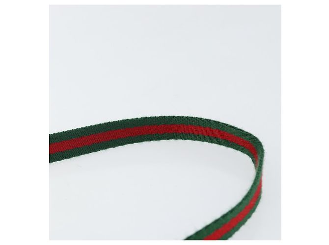 Zubehörtasche Web Sherry Line GUCCI aus schwarzem Canvas mit Silber und Rot 92820 Auth hk3082 - Ansicht 8
