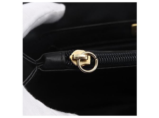 BALLY Borsa a mano in pelle nera e oro Auth 149088 Nero D'oro - vista 10