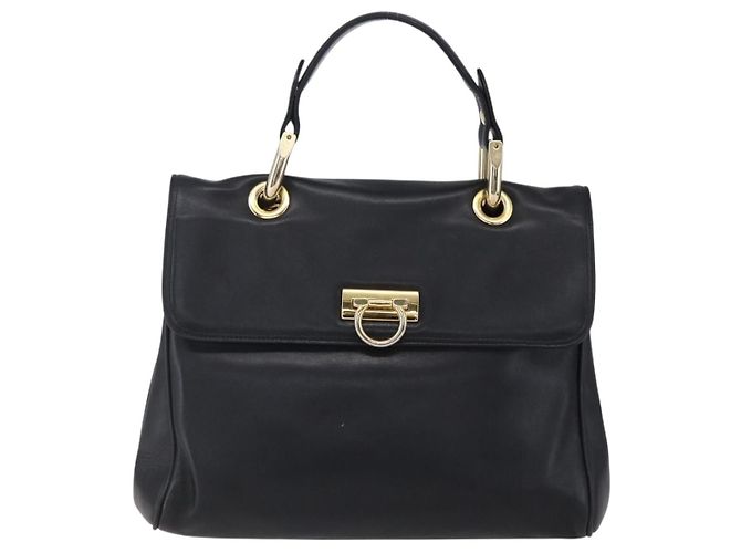 BALLY Borsa a mano in pelle nera e oro Auth 149088 Nero D'oro - vista 13