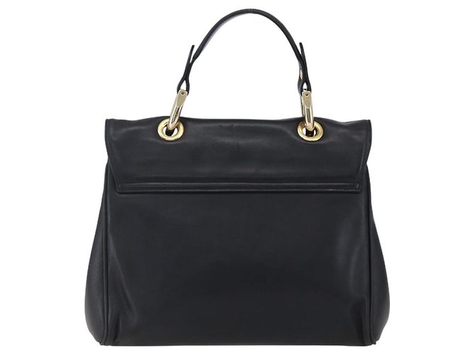 BALLY Borsa a mano in pelle nera e oro Auth 149088 Nero D'oro - vista 2