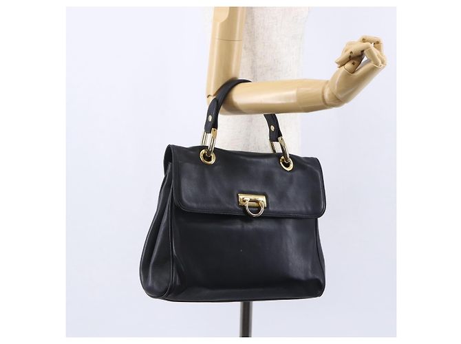 BALLY Borsa a mano in pelle nera e oro Auth 149088 Nero D'oro - vista 23