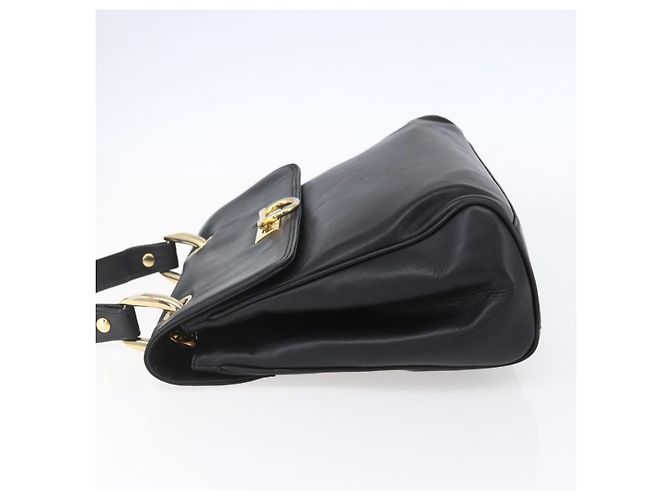 BALLY Borsa a mano in pelle nera e oro Auth 149088 Nero D'oro - vista 3