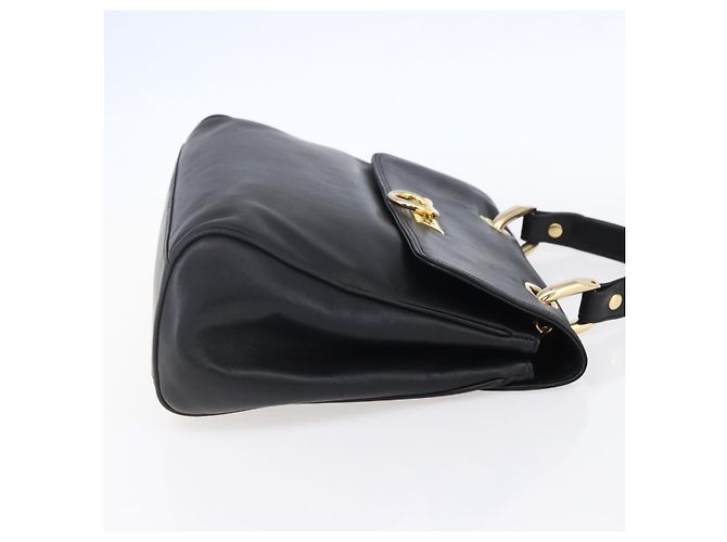 BALLY Borsa a mano in pelle nera e oro Auth 149088 Nero D'oro - vista 4