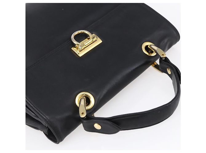 BALLY Borsa a mano in pelle nera e oro Auth 149088 Nero D'oro - vista 6