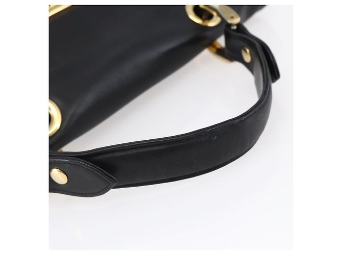 BALLY Borsa a mano in pelle nera e oro Auth 149088 Nero D'oro - vista 7