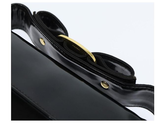 Borsa a Spalla Vala in Tela Nera e Oro Auth BA7319 di Salvatore Ferragamo Nero D'oro - vista 14