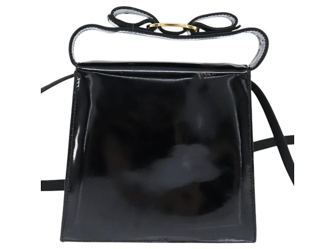 Borsa a Spalla Vala in Tela Nera e Oro Auth BA7319 di Salvatore Ferragamo Nero D'oro - vista 2