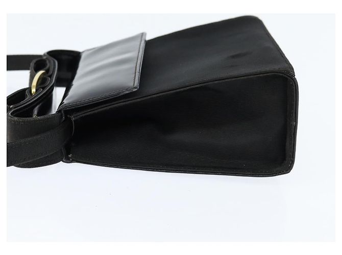 Borsa a Spalla Vala in Tela Nera e Oro Auth BA7319 di Salvatore Ferragamo Nero D'oro - vista 3