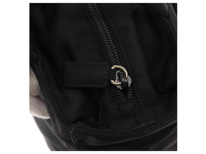 Borsa Tote PRADA in nylon nero argento Auth gh1067 - vista 10