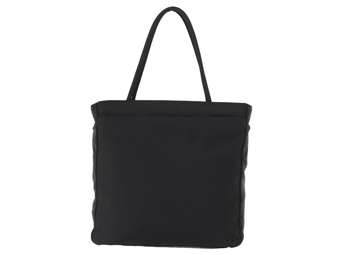 Borsa Tote PRADA in nylon nero argento Auth gh1067 - vista 13
