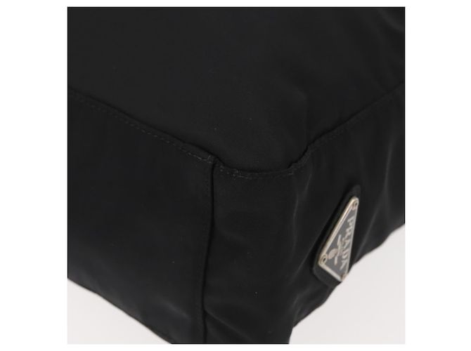 Borsa Tote PRADA in nylon nero argento Auth gh1067 - vista 14