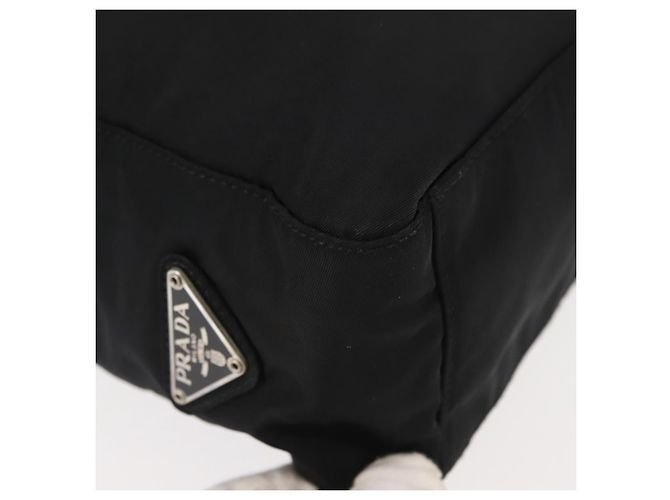 Borsa Tote PRADA in nylon nero argento Auth gh1067 - vista 15