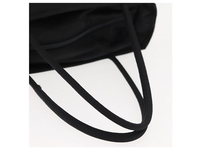 Borsa Tote PRADA in nylon nero argento Auth gh1067 - vista 7