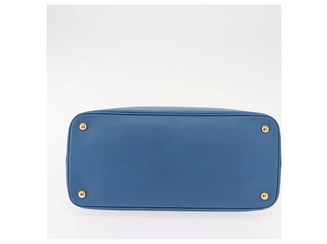 Saffiano PRADA Borsa a Mano in Pelle Safiano Blu Oro Auth fm4916 D'oro - vista 5