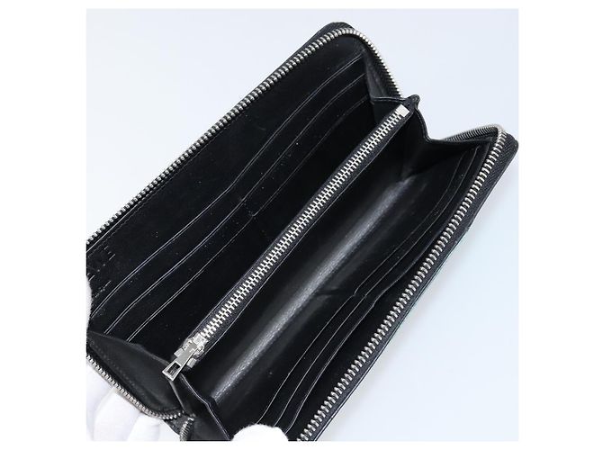 LOEWE Cartera Larga Anagrama Cuero Azul Plata Auth gh1176 - vista 10