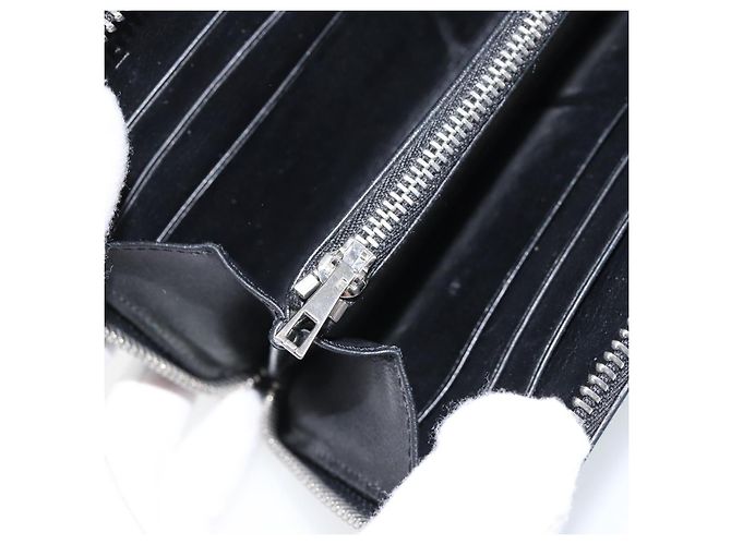 LOEWE Cartera Larga Anagrama Cuero Azul Plata Auth gh1176 - vista 19