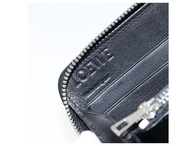 LOEWE Cartera Larga Anagrama Cuero Azul Plata Auth gh1176 - vista 9