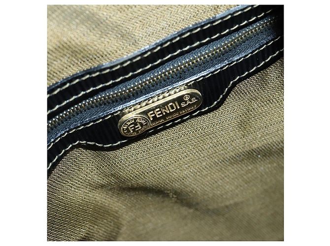 Borsa Boston in tela Zucca FENDI nera e marrone Auth bs30091 Nero - vista 24