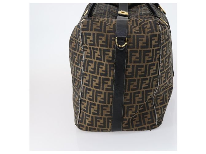 Borsa Boston in tela Zucca FENDI nera e marrone Auth bs30091 Nero - vista 4