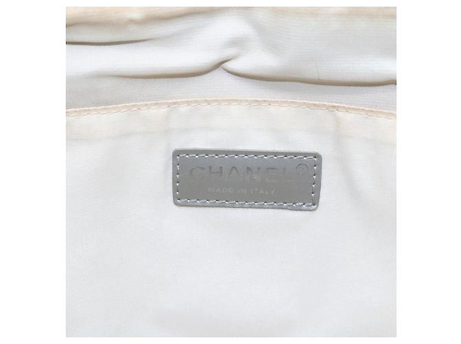 CHANEL Nuova Borsa Tote da Viaggio Nylon Argento CC Auth BA7299 - vista 17