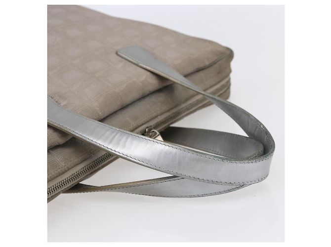 CHANEL Nuova Borsa Tote da Viaggio Nylon Argento CC Auth BA7299 - vista 7