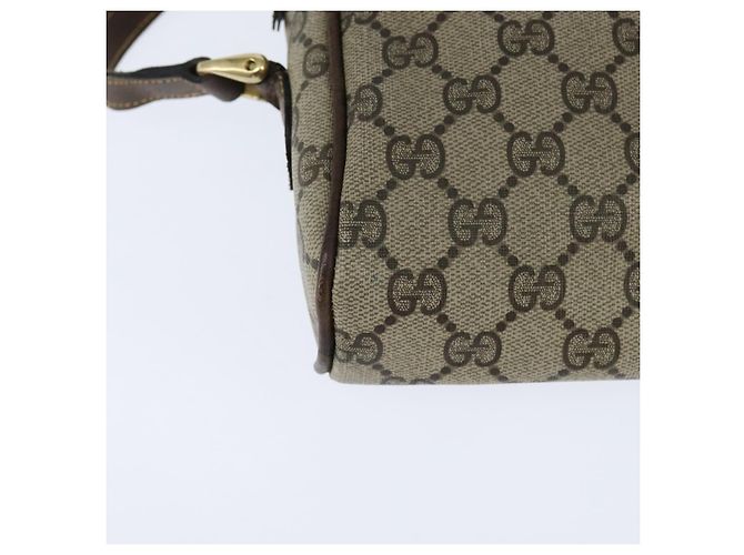Borsa a Spalla Gucci GG Supreme Web Sherry Line PVC Beige Oro 010 378 Auth 148938 D'oro - vista 12
