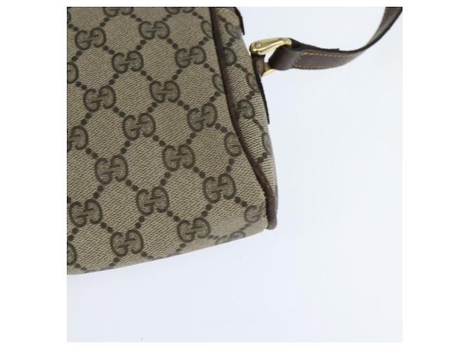 Borsa a Spalla Gucci GG Supreme Web Sherry Line PVC Beige Oro 010 378 Auth 148938 D'oro - vista 13