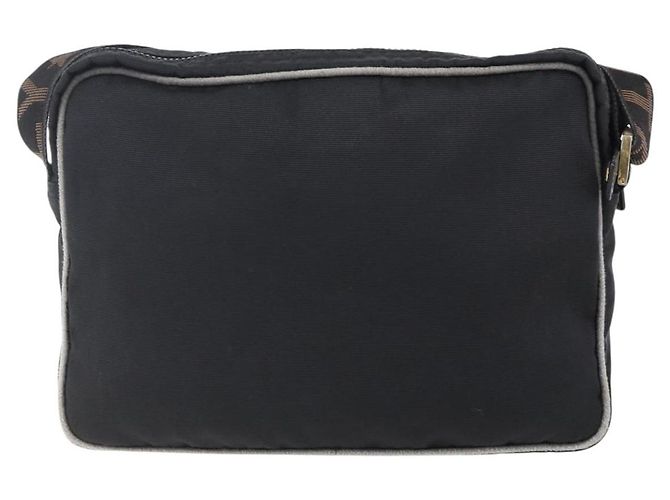 Borsa a Spalla FENDI Nylon Nero Oro Auth gh1158 D'oro - vista 2