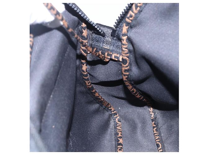 Borsa a Spalla FENDI Nylon Nero Oro Auth gh1158 D'oro - vista 21