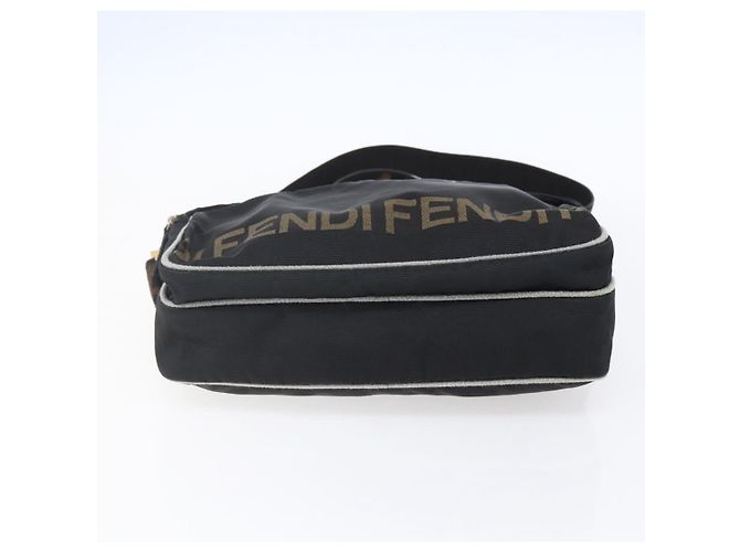 Borsa a Spalla FENDI Nylon Nero Oro Auth gh1158 D'oro - vista 5