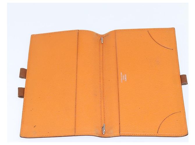 Hermès HERMES Day Planner Cover Leather Brown Orange Auth bs30416 - view 12