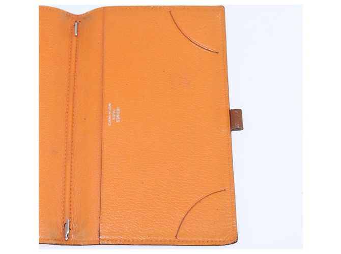 Hermès HERMES Day Planner Cover Leather Brown Orange Auth bs30416 - view 14